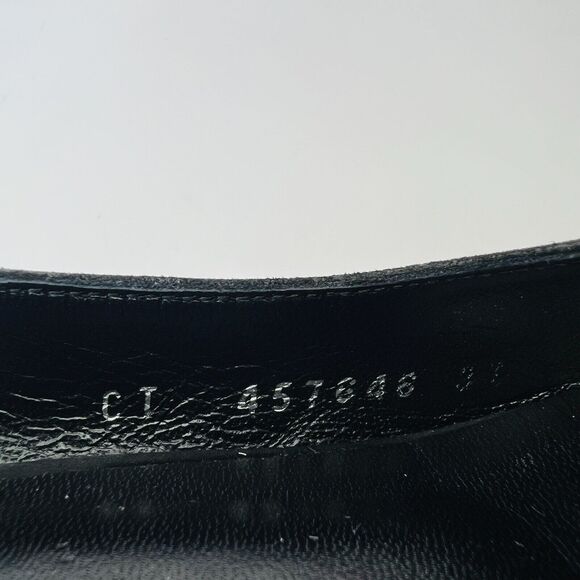 Saint Laurent Babies Block Heel Ankle Strap Pumps Black Suede Women’s Size 37 - Picture 10 of 14